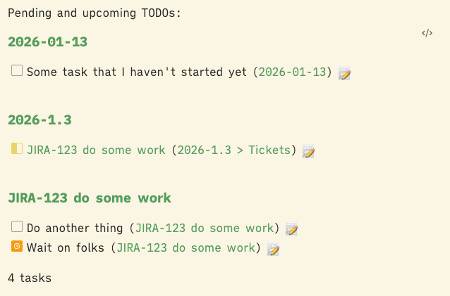 Pending and upcoming TODOs